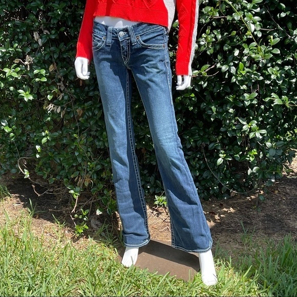 True Religion Dark Wash Low Rise Flare Leg Jeans - Picture 10 of 13